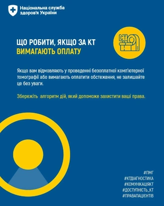 Що робити якщо за КТ вимагають оплату?